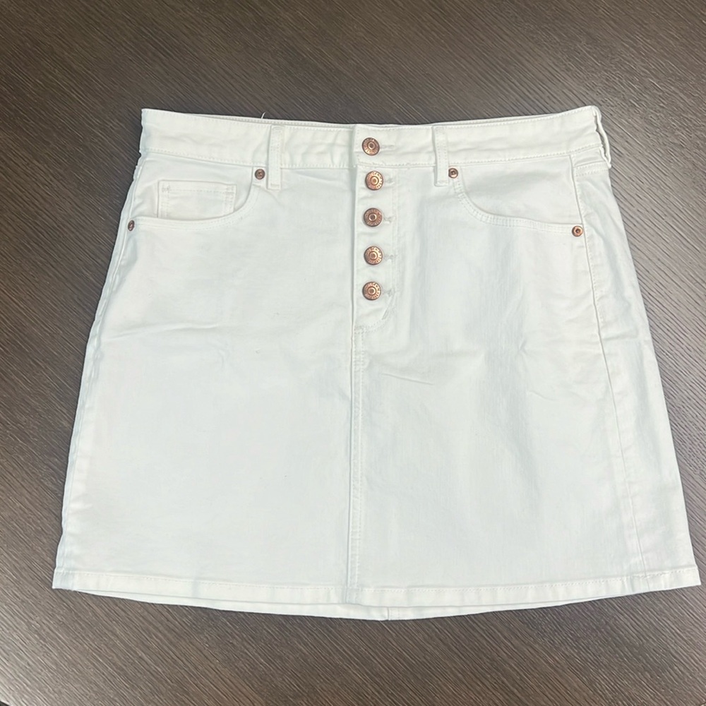 LOFT White Denim Skirt